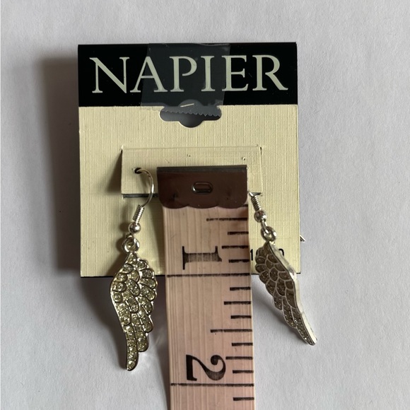 Napier Silver Toned Angel Wings Pierced Earrings - Picture 5 of 5